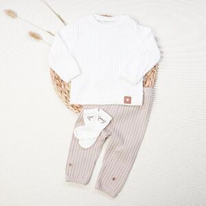 Ribbed Cotton Baby Boy Set Neutral